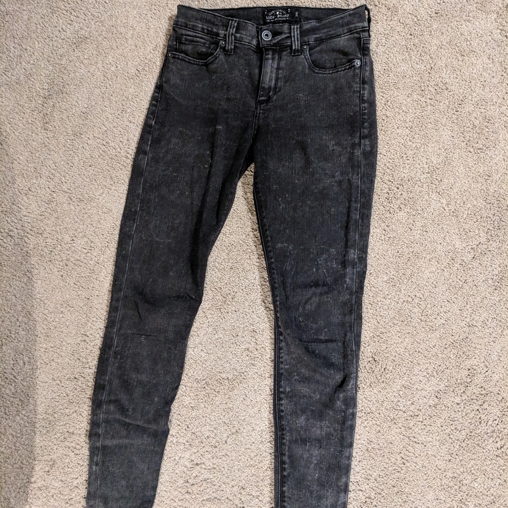 Lucky Brand Black Acid Wash Skinny Jeans